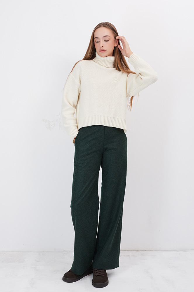 Штани вовна на підкладці смарагдовий (БР 87)